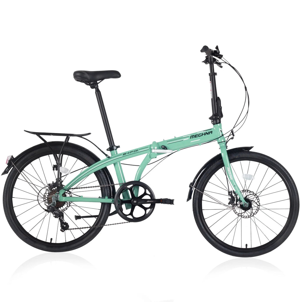 Blue 7 Speed Aluminum Folding Bike Q38031