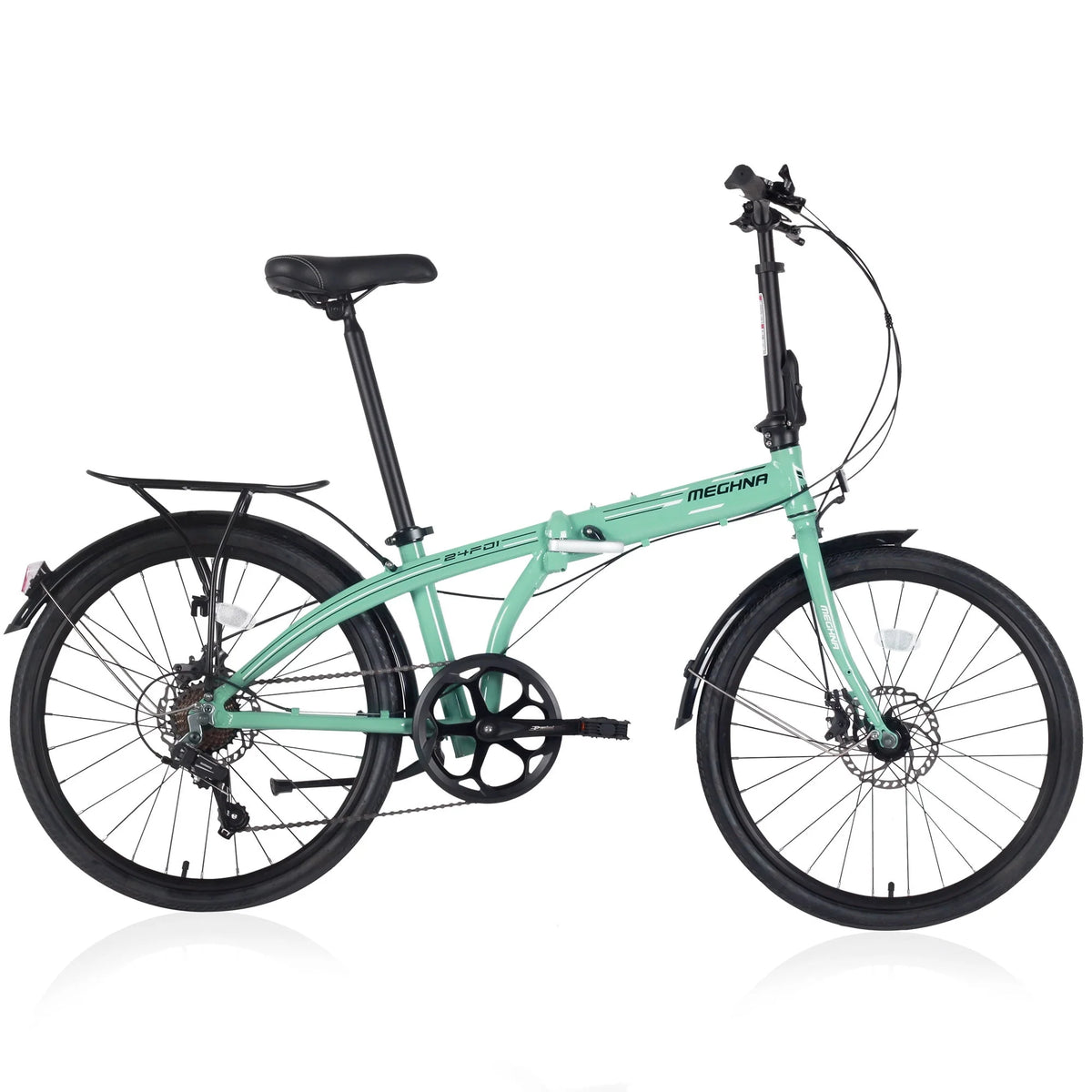 Blue 7 Speed Aluminum Folding Bike Q38031