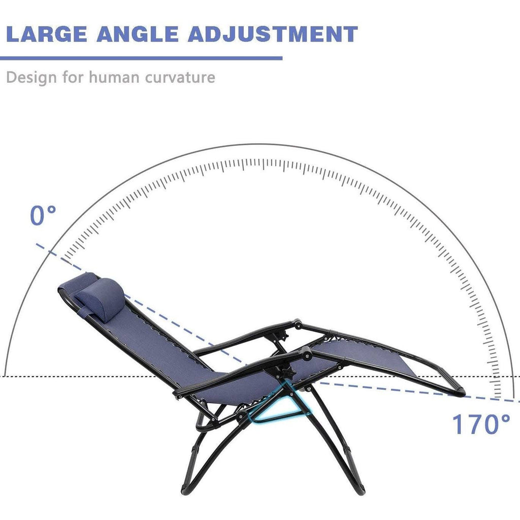 Set of 2 Black Zero Gravity Folding Lounge Chairs B7314