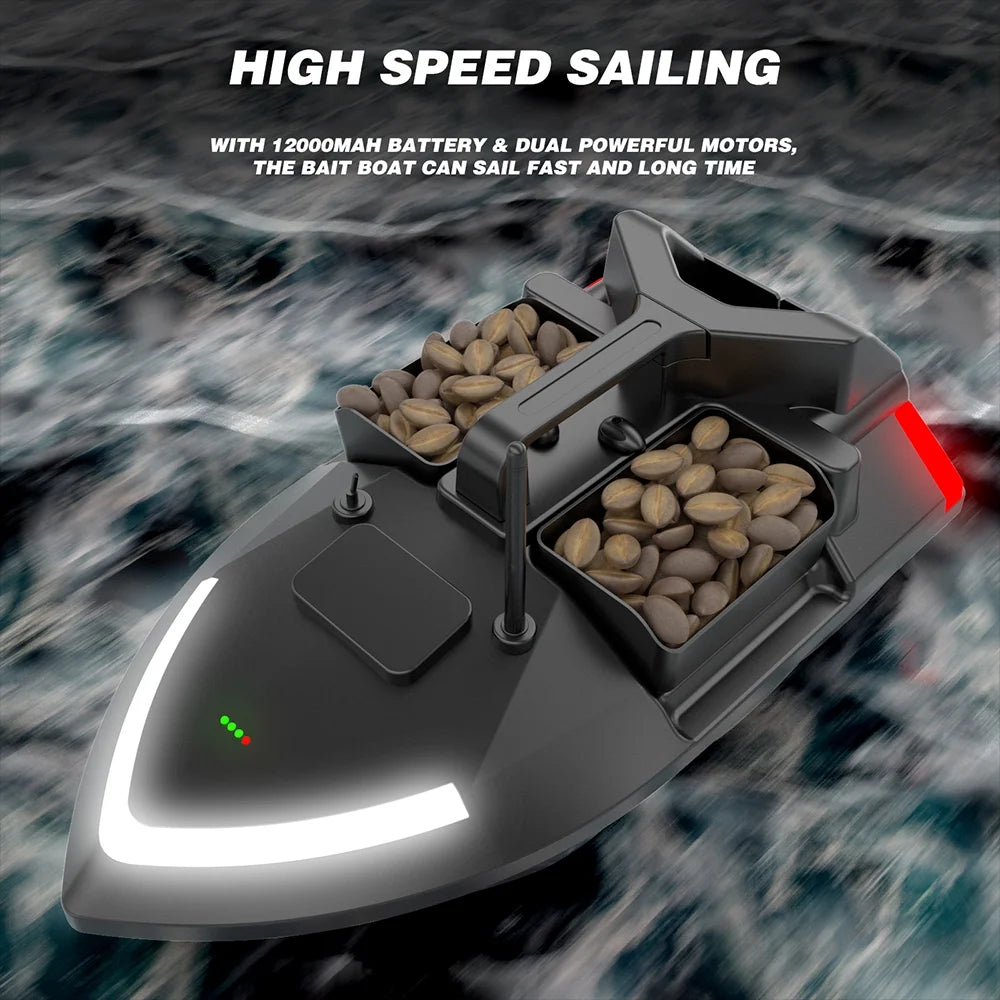 GPS Fishing Bait Boat 500m Remote Control Dual Motor with Night Light Z227917