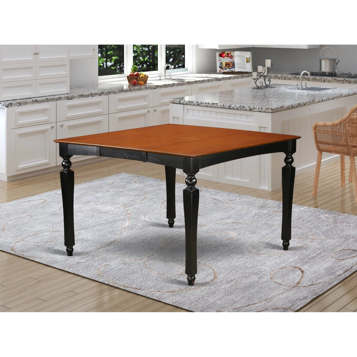 Black 54" Square Counter Height Dining Table with 18" Butterfly Leaf L552172