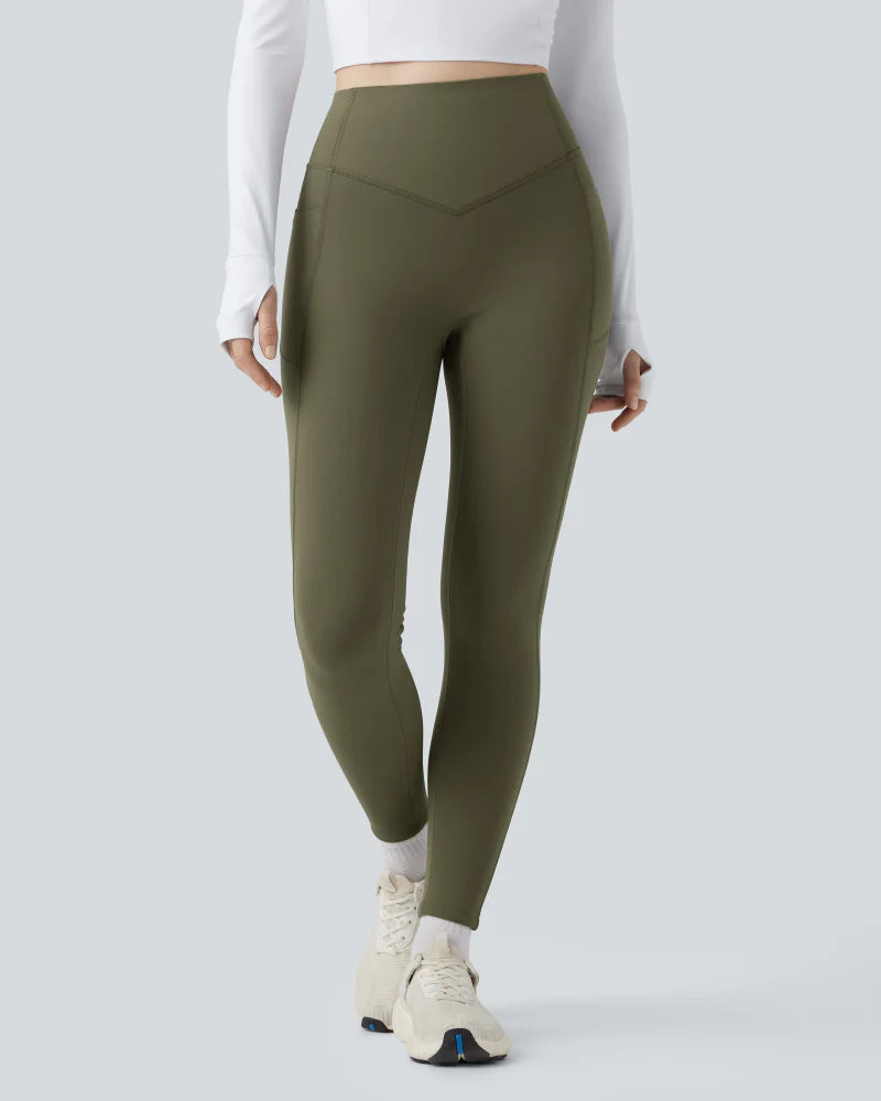 Thermal Tummy Control Yoga Leggings with Pockets F872011