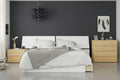 4 Piece Queen Size Bedroom Set Natural Maple and White S44184