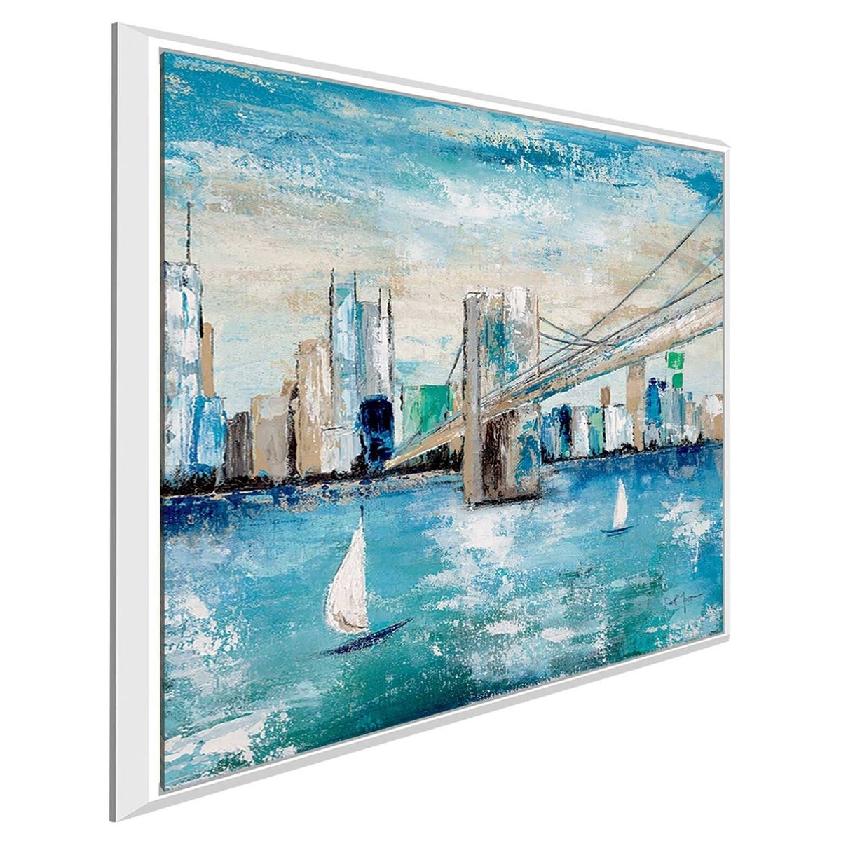 Blue Canvas Floating Frame Art T909