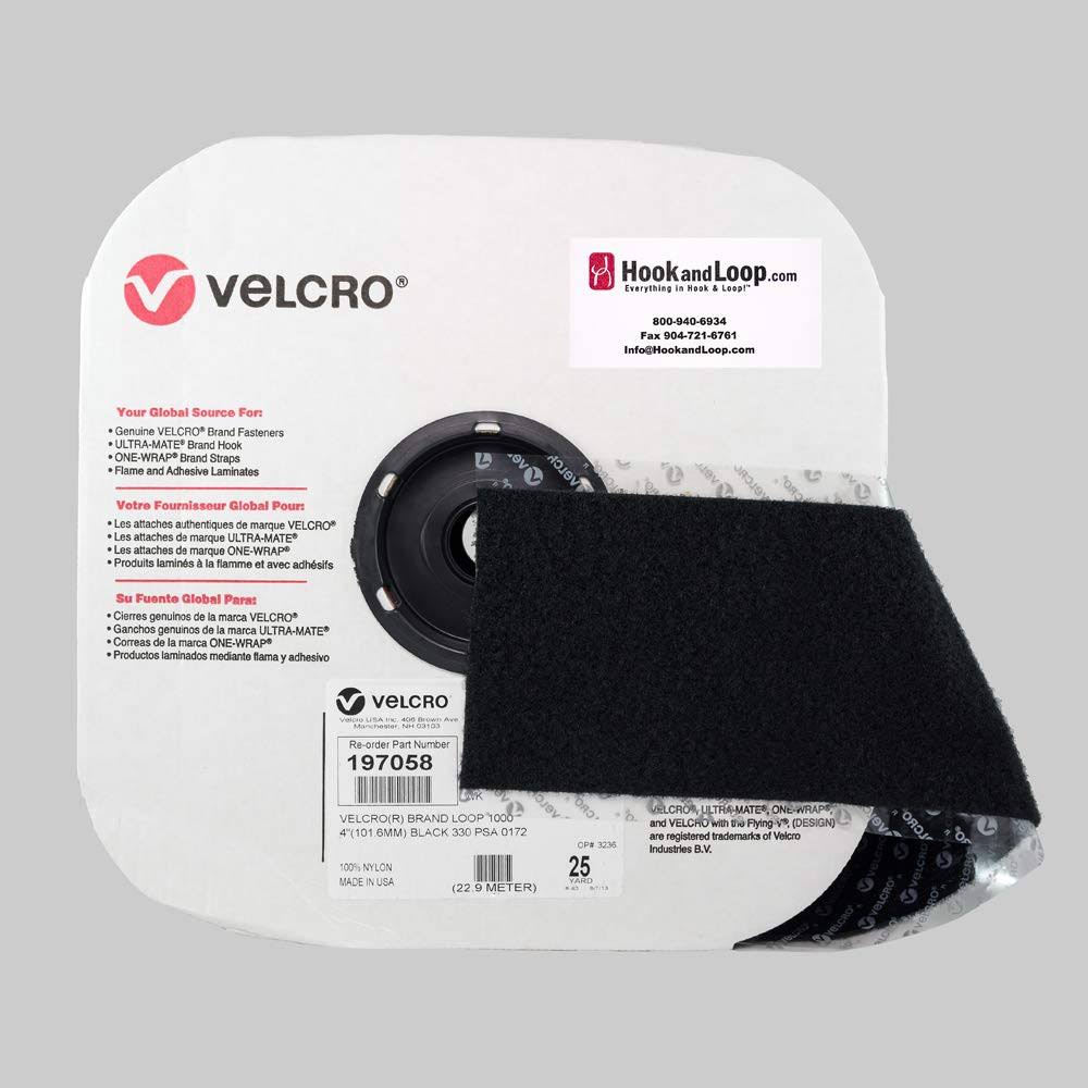 Black Reclosable Fastener Loop, 4x25 yd A57752