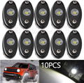 White 10PCS Waterproof LED Rock Light Pods F3580