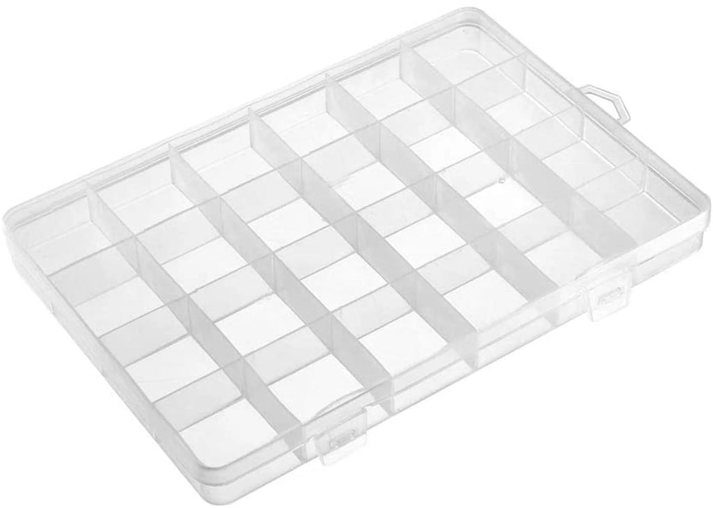 Plastic 24 Grids Electronic Component Storage Box Pack of 2 W52183