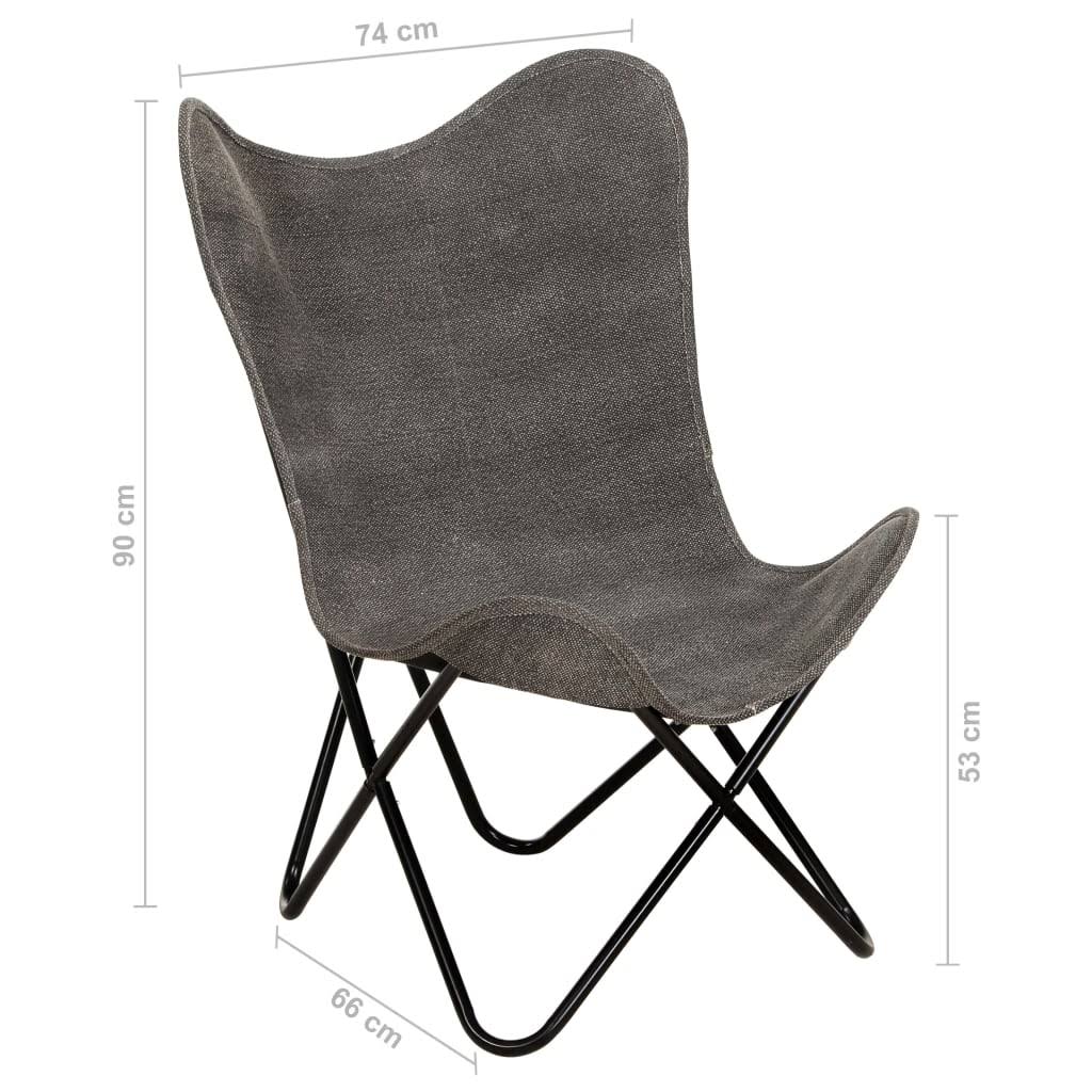 Anthracite Canvas Butterfly Chair M658831