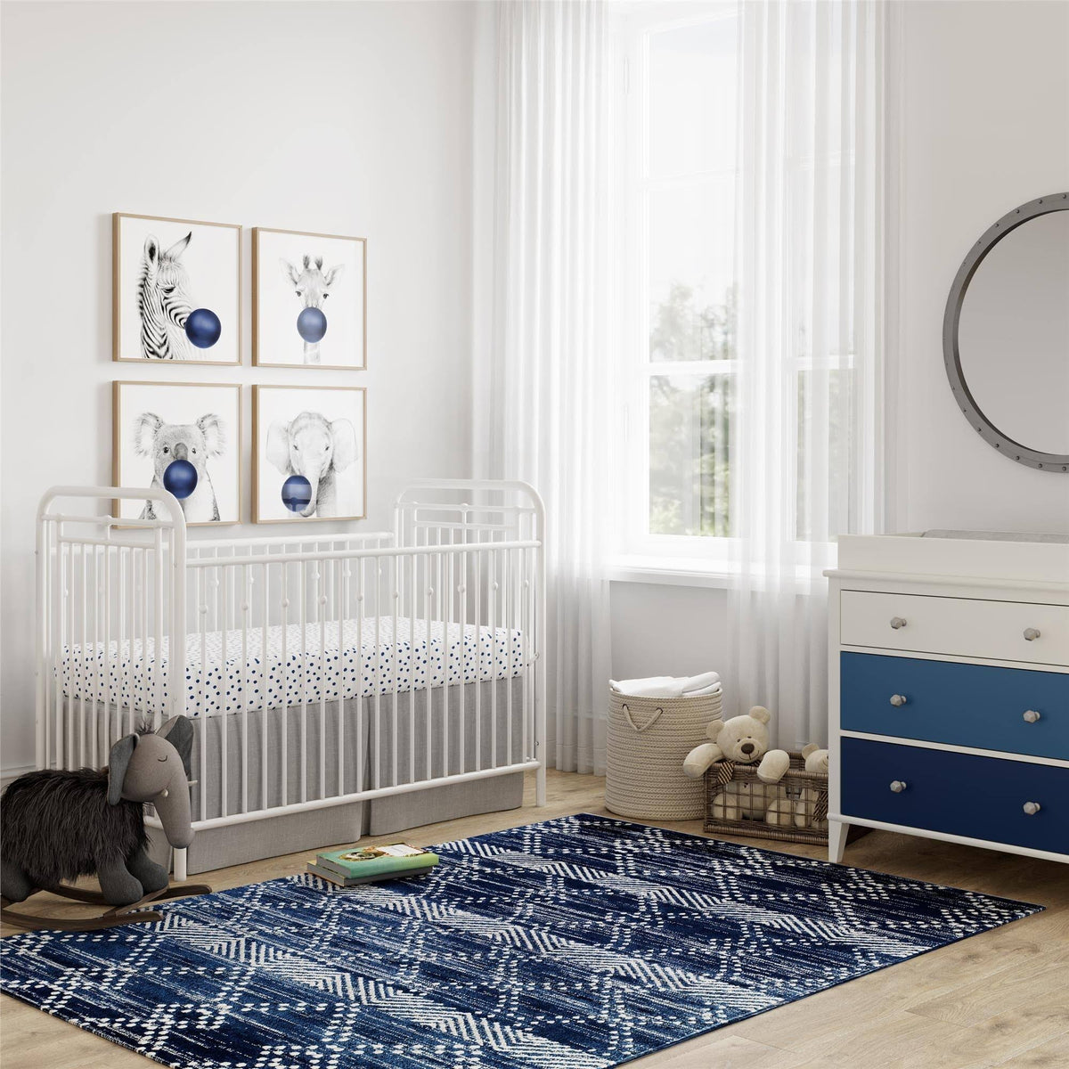 White Metal Crib H264