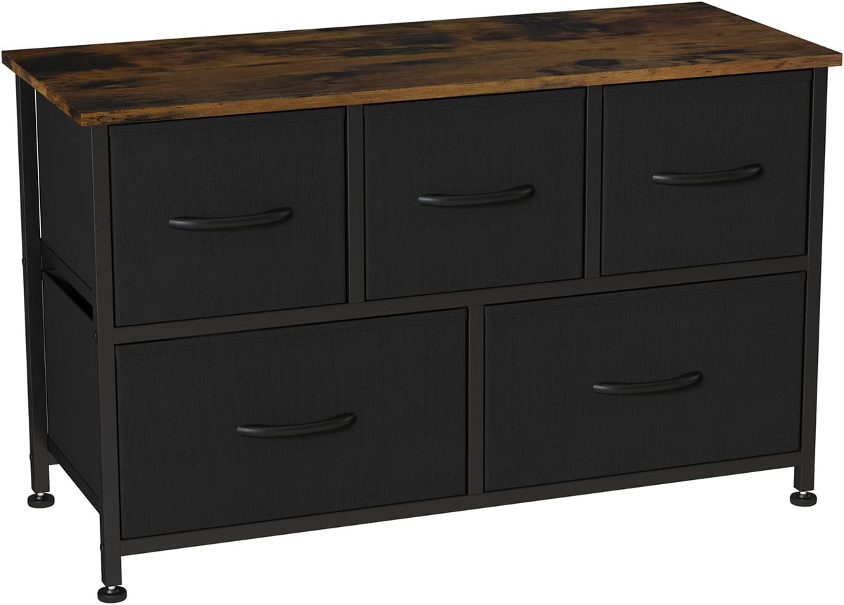 Gray/Natural 5 Drawer Fabric Dresser J9100