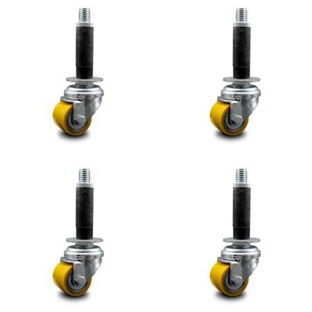 Low Profile Poly Swivel Caster with 35mm Wheel and Expanding Stem Set of 4 G560