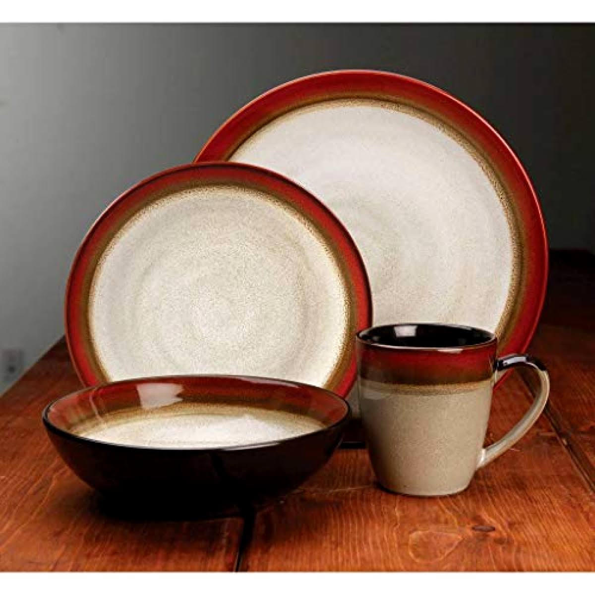 Reactive Glaze 16 Piece Dinnerware Set V836
