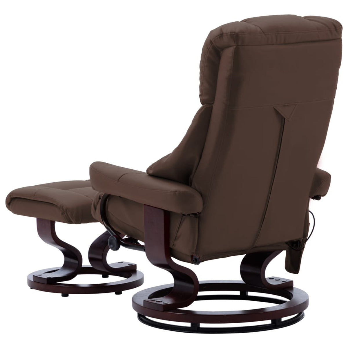 Brown Faux Leather Massage Recliner with Ottoman J483