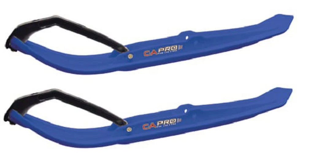 Blue MTX Snowmobile Skis with 4" Round Bars Complete Kit U2360