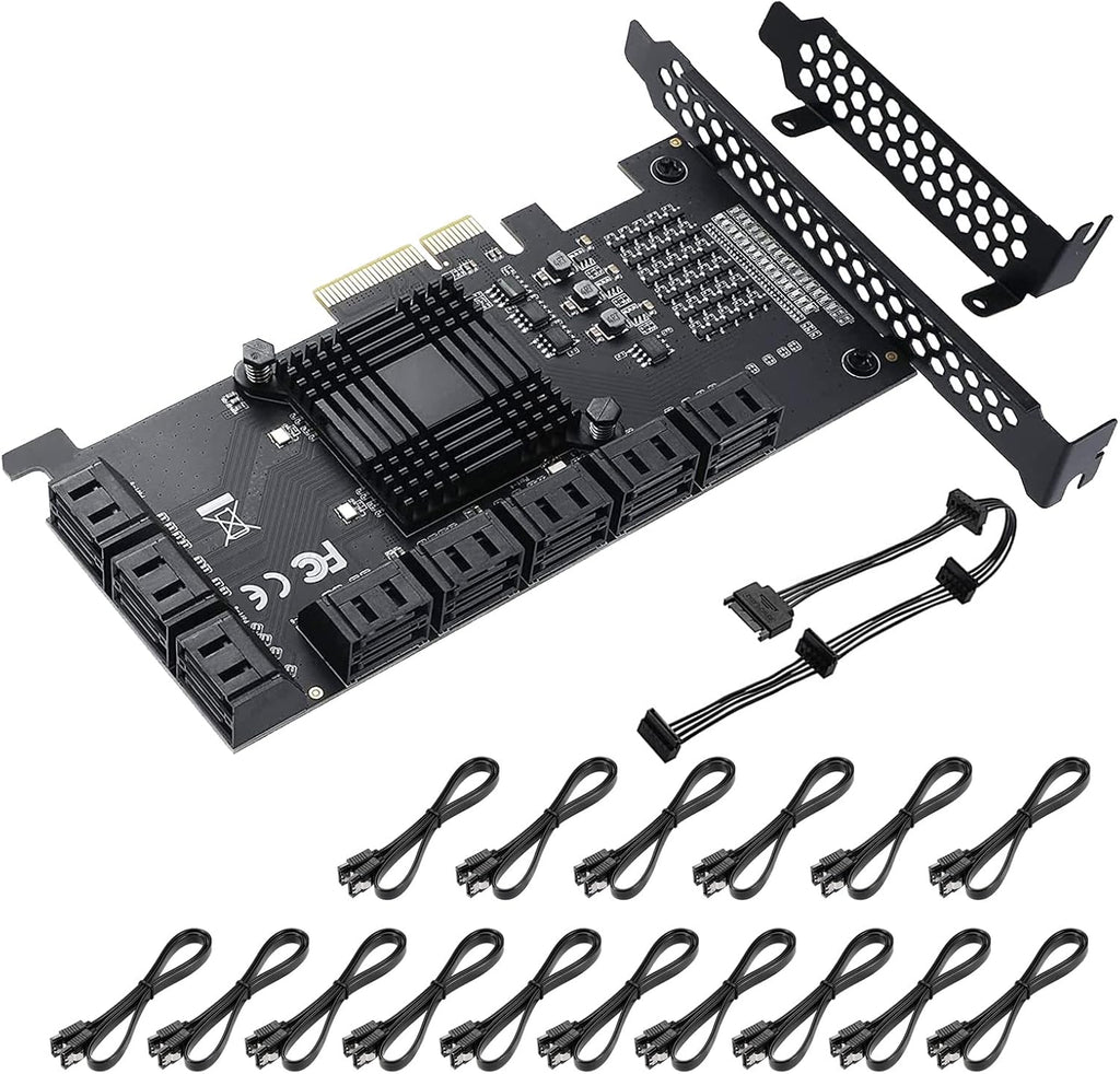 PCIE to SATA 3.0 6 Gbps Controller Card with 8 SATA Cables F90064