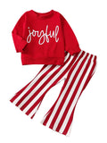 Long Sleeve Round Neck Christmas Shirt and Trousers W8266