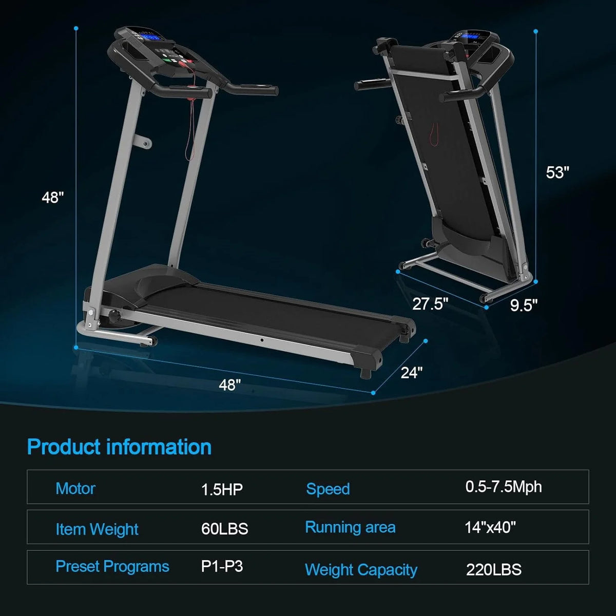 Folding Incline Treadmill with Device Holder D356304
