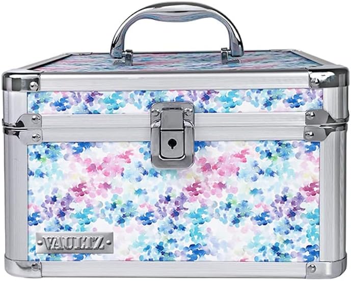 White Locking Storage Box with Adjustable Compartments N737