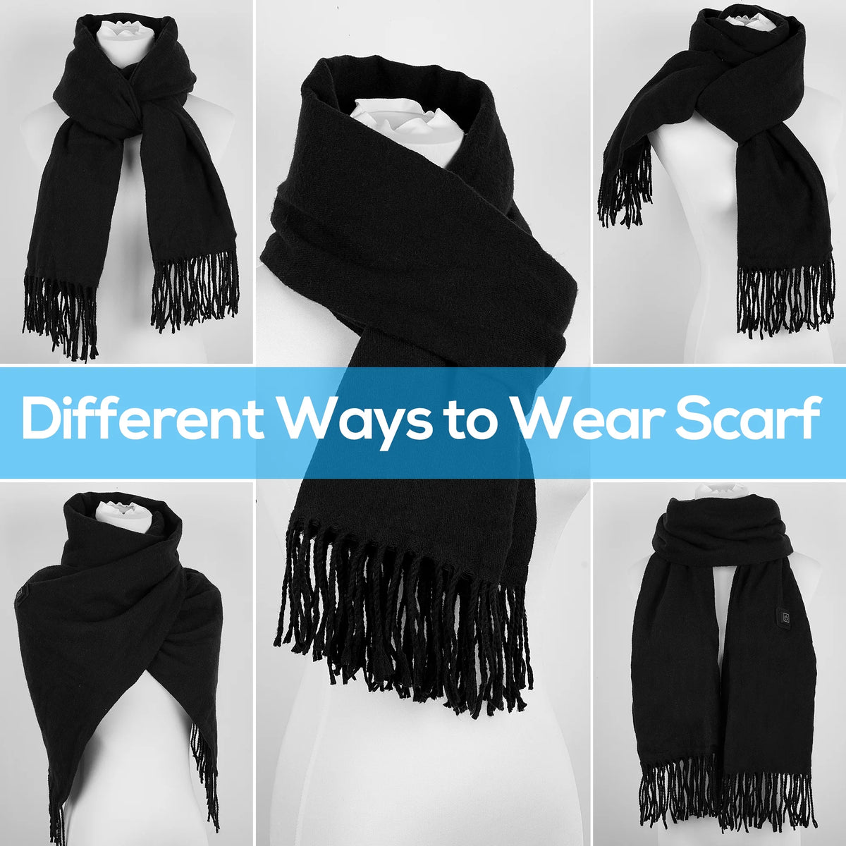 Heated Scarf Black Q7143