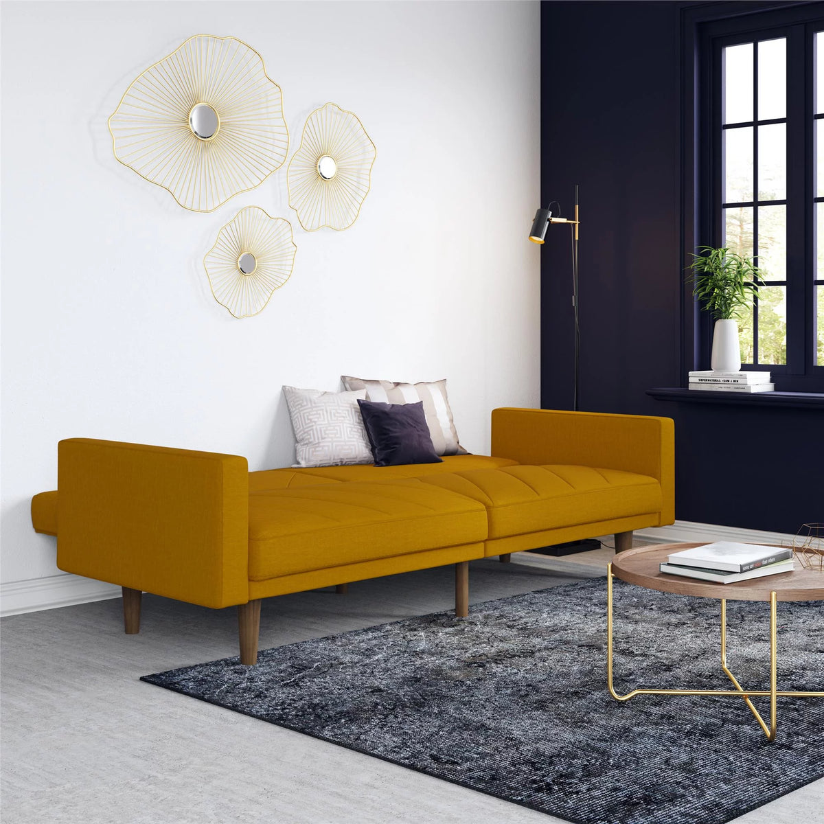 Mustard Yellow Linen Futon D565226