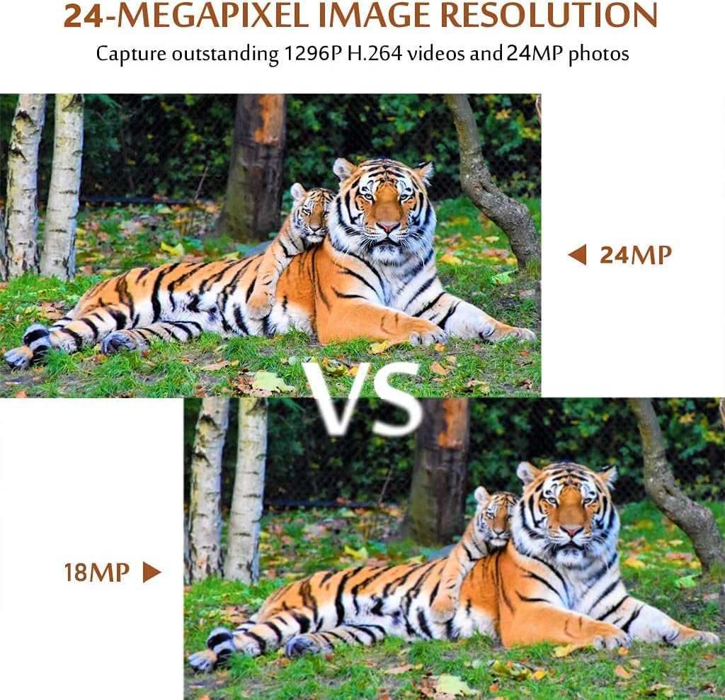 2-Pack 24MP Full HD 1296P Night Vision Motion Activated Waterproof Deer Cameras Q125500