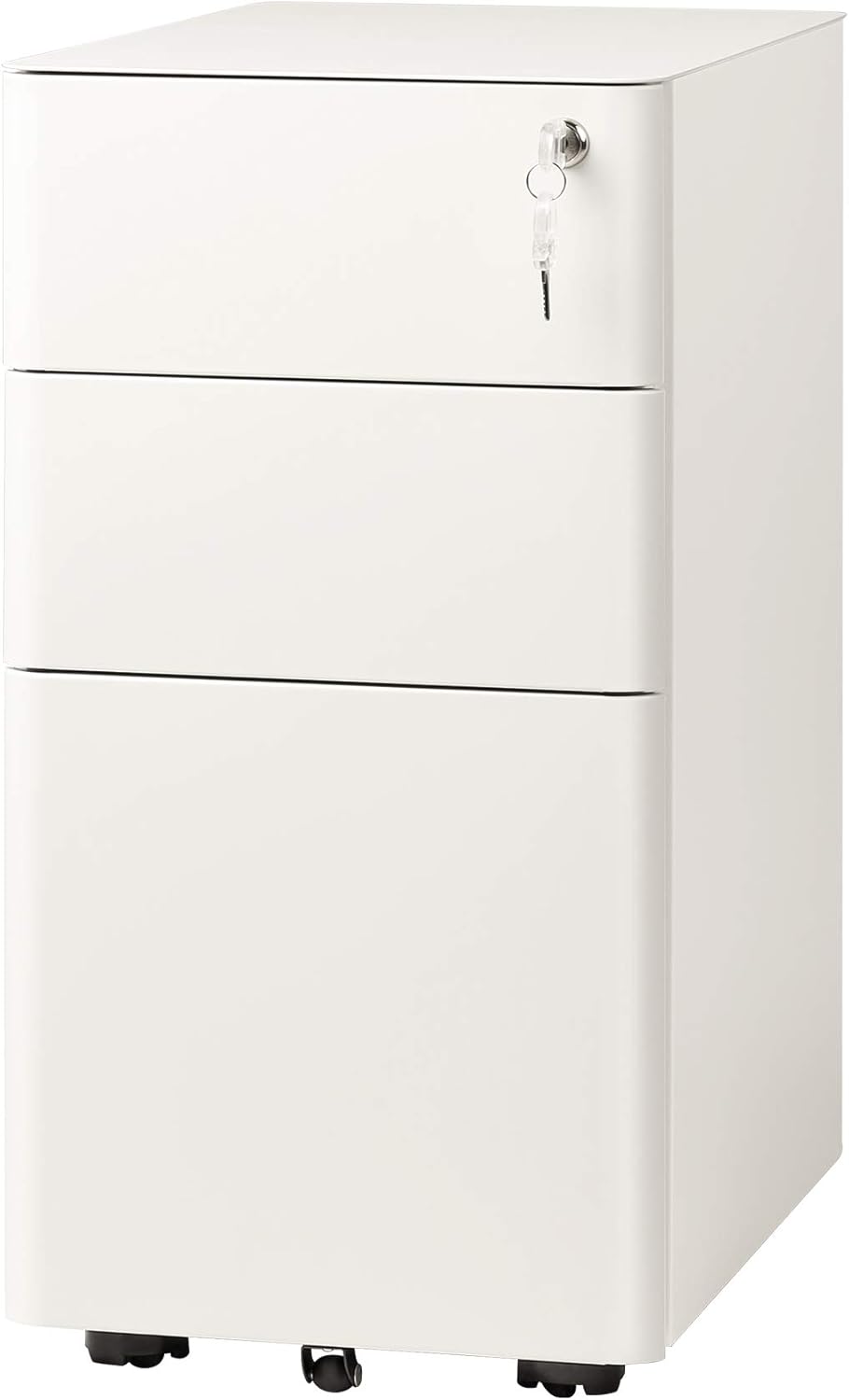 Black 3-Drawer Slim File Cabinet I166
