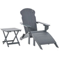 Folding Adirondack Chair with Ottoman and Side Table M987