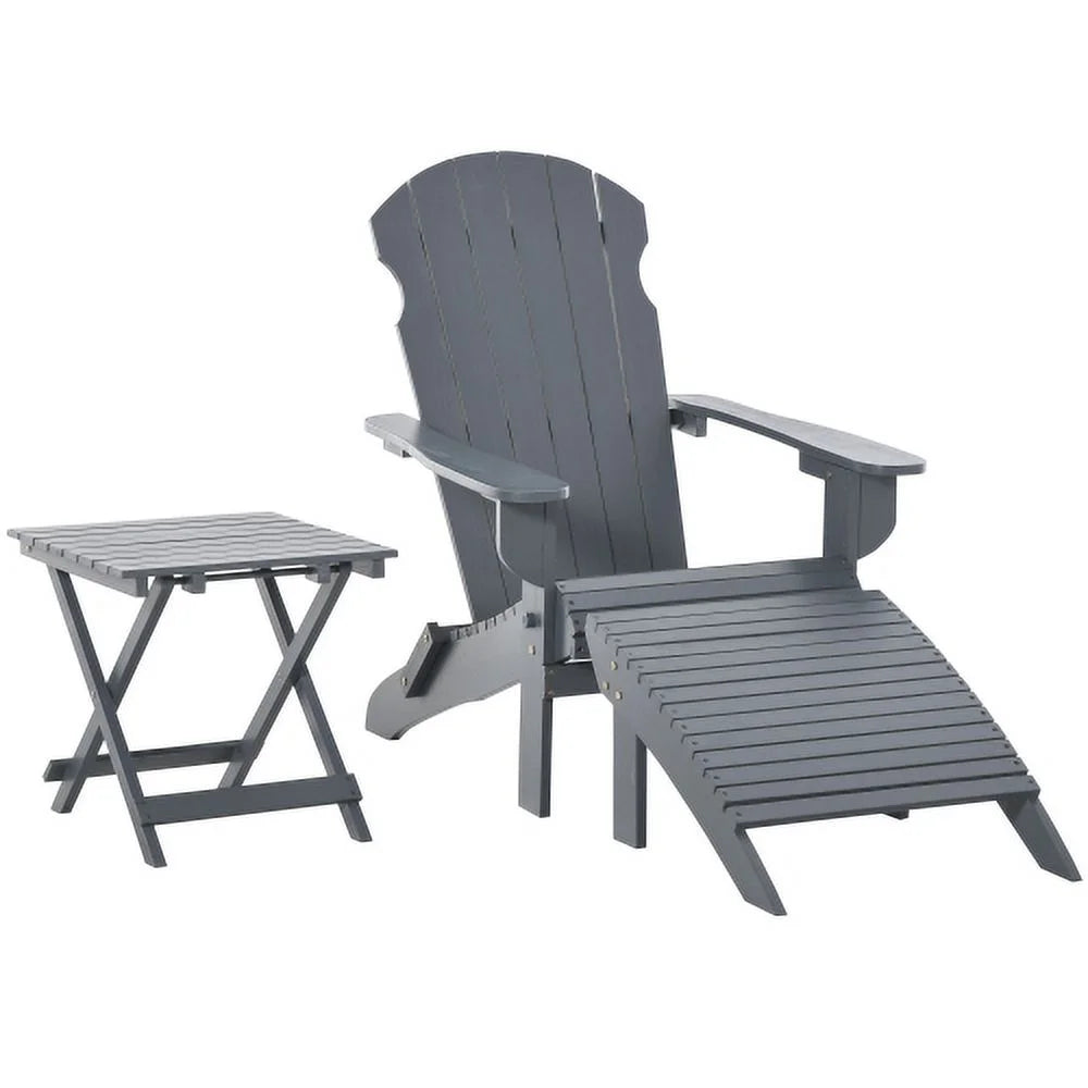Folding Adirondack Chair with Ottoman and Side Table M987