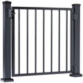 36x22W x 36x22H Fixed Gate with Round Balusters, Textured White Finish Z1835