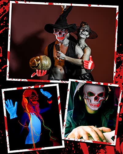 Halloween LED Mask Glow in the Dark Red D49623
