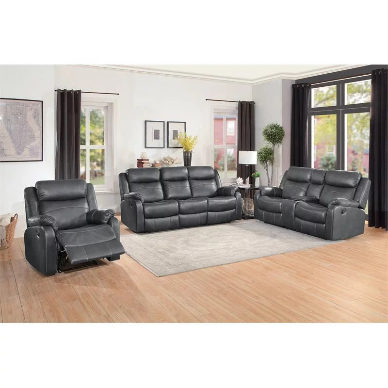 Dark Gray Double Reclining Sofa with Cup Holders A943422