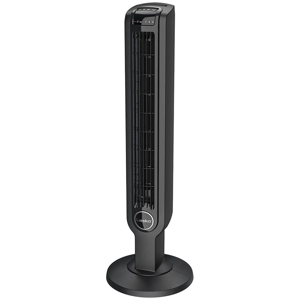 Black 3-Speed Oscillating Tower Fan with Timer and Remote H67232