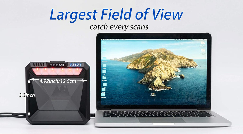 USB Wired Barcode Scanner with Large Scanning Window Q6245