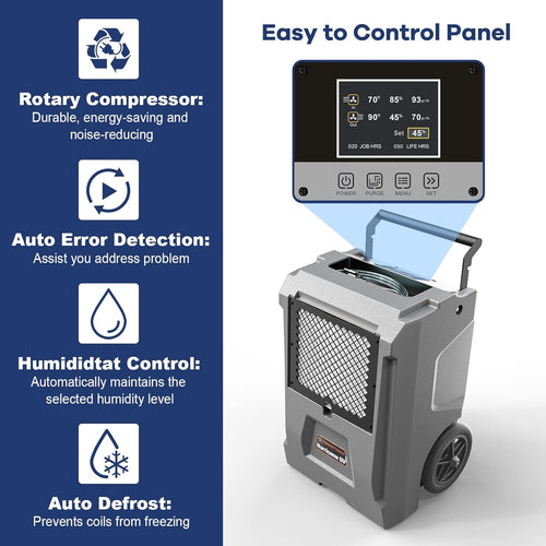 110 Pints Commercial Dehumidifier with Pump and Drain Hose C5336