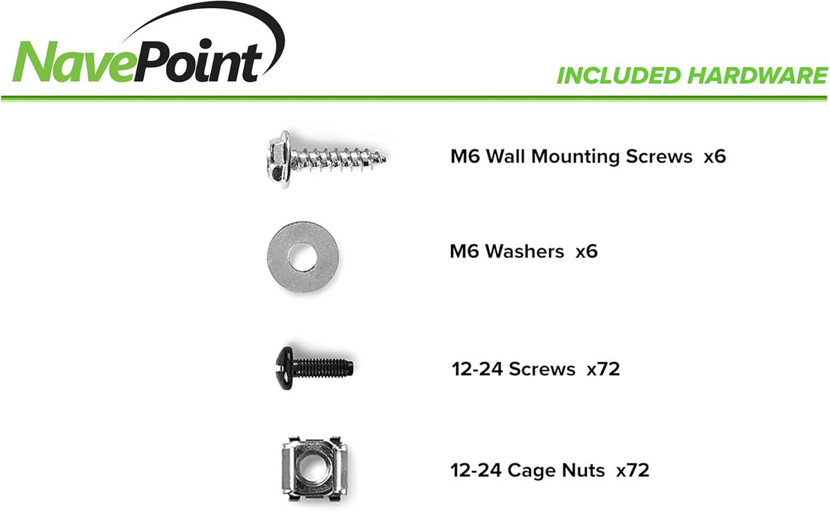 12U Wall-Mount Open Frame Network Equipment Rack, 24.81 Inch Depth, Steel, Black I5983