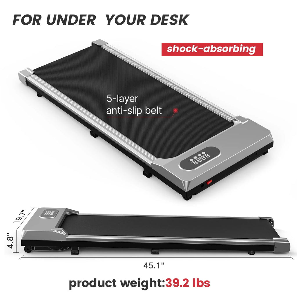 2 in 1 Under Desk Treadmill with Remote Control and LCD Display D534974