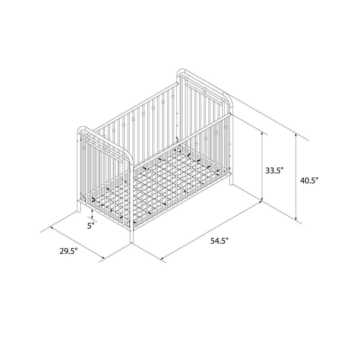 White Metal Crib H264